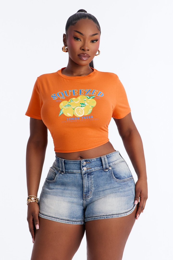 Lemon Squeeze Baby Tee - Orange