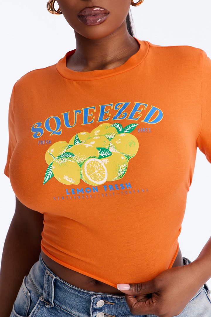 Lemon Squeeze Baby Tee - Orange