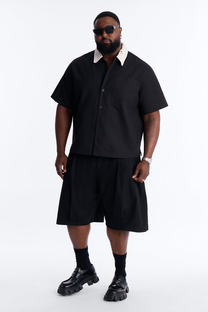 Relaxed Wild Desert Dreams Button Up Shirt - Black