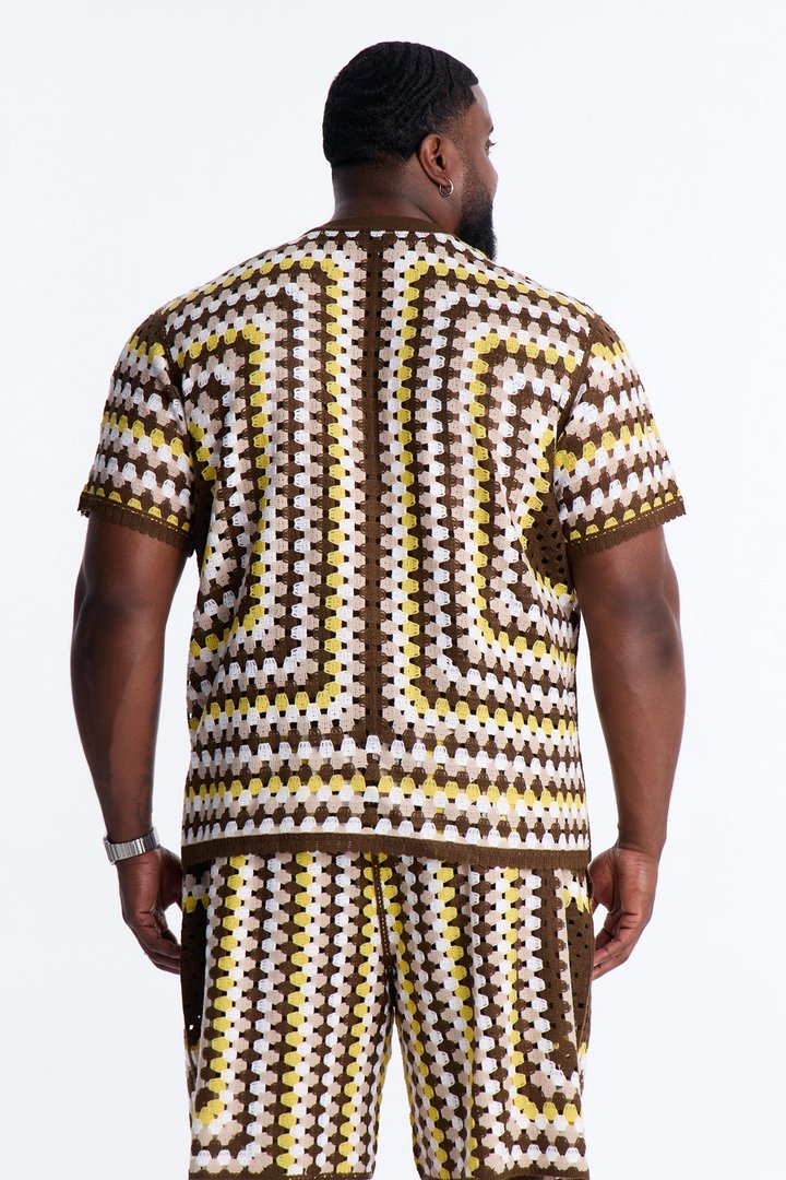 Relaxed Menorca Crochet Crew Neck - Multi Color