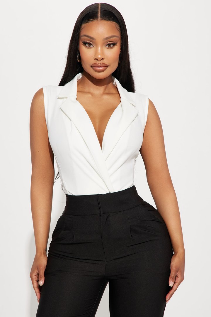 Office Baddie Bodysuit - Ivory