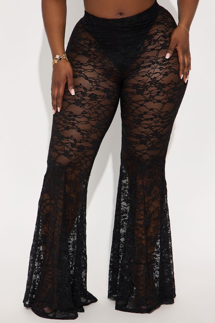 Emmalyn Lace Flare Pant - Black