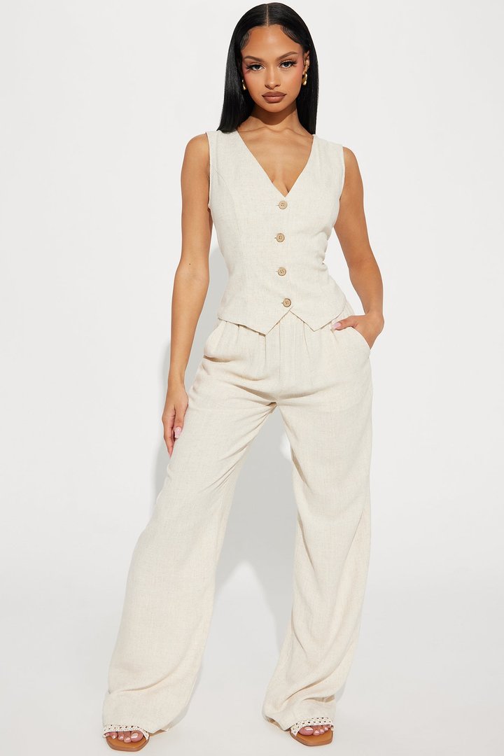 Better Off Linen Pant Set - Khaki
