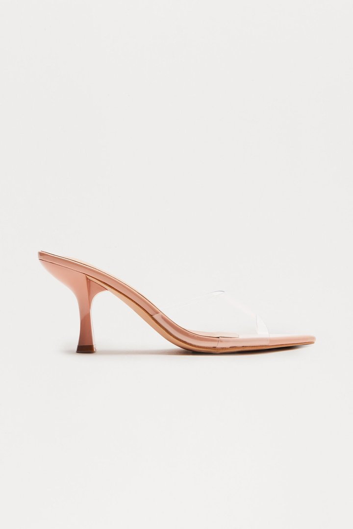 Midnight Clear PVC Mules - Nude