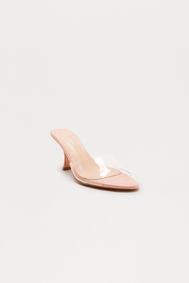 Midnight Clear PVC Mules - Nude