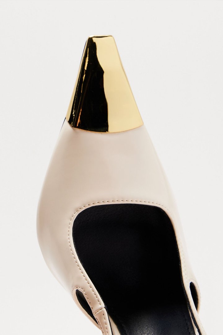 Stamp It Slingback Pumps - Cream