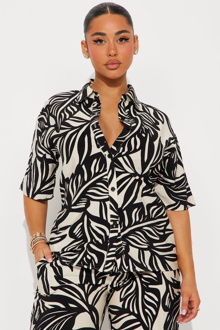 Palm Pant Set - Black/combo