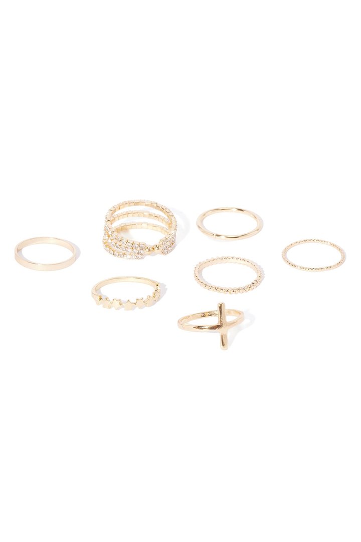 My Newest Flame 7 Piece Ring Set - Gold