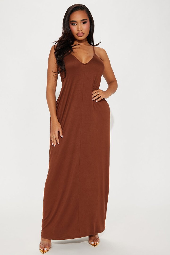 Simple Saturday Maxi Dress - Brown