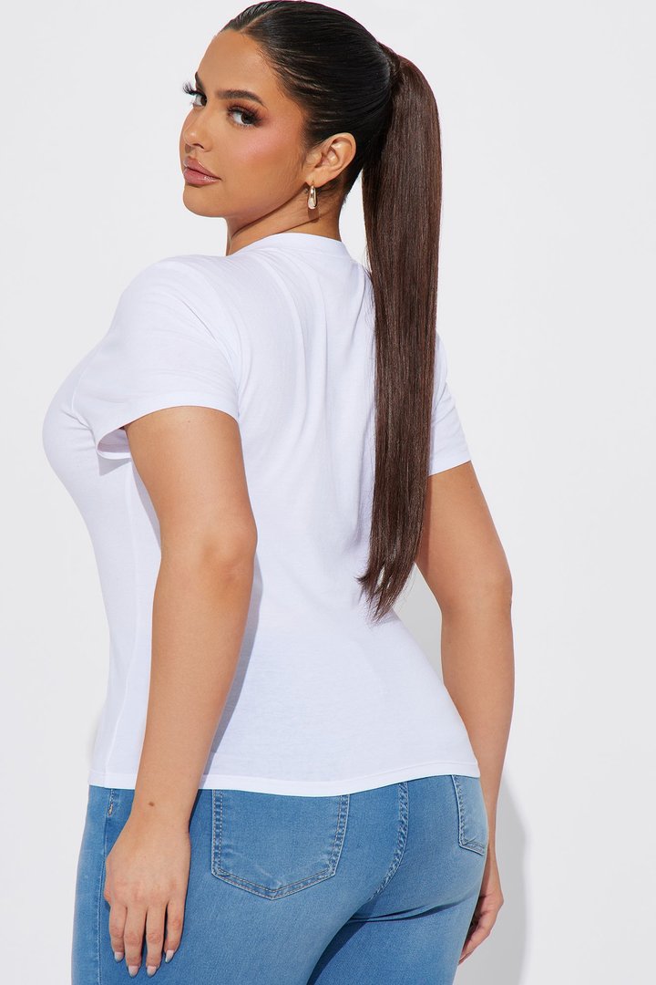 Alyssa Crew Neck Top - White