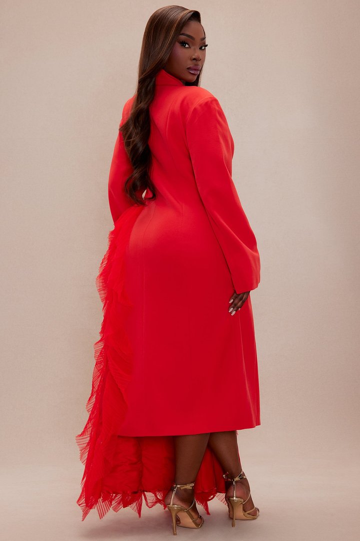 Katie Tulle Blazer - Red