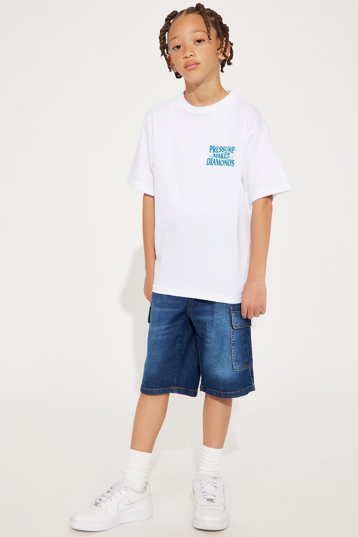 Mini Make Diamonds Front/Back Short Sleeve Tee - White