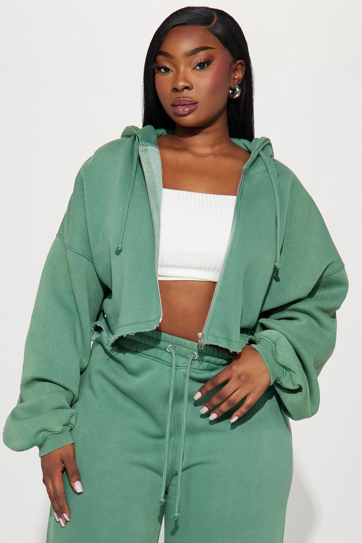 On The Go Fleece Pant Set - Green