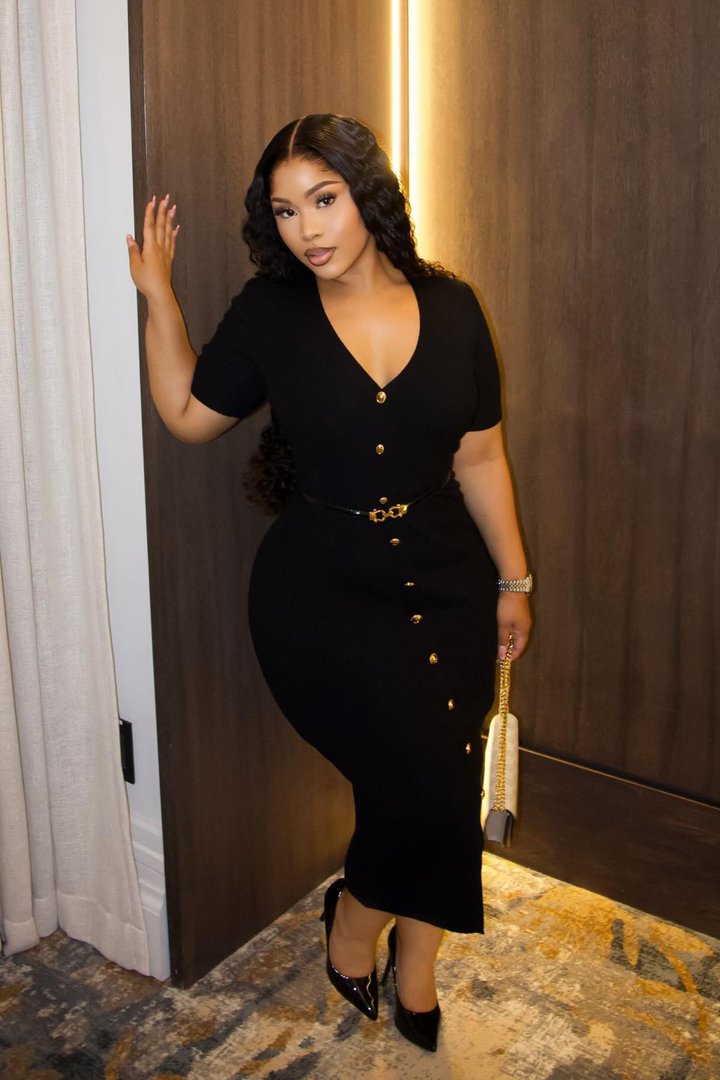 Kaia Belted Ribbed Midi Dress - Black