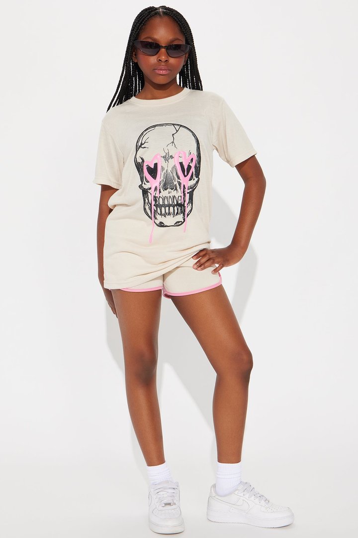 Mini Edgy But Sweet Short Set - Sand/combo