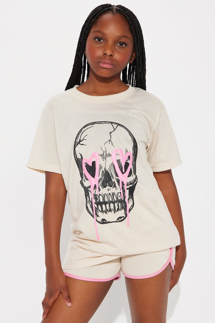 Mini Edgy But Sweet Short Set - Sand/combo