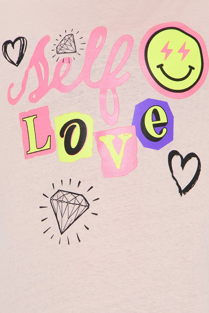 Mini Practicing Self Love Short Sleeve T-Shirt - Pink