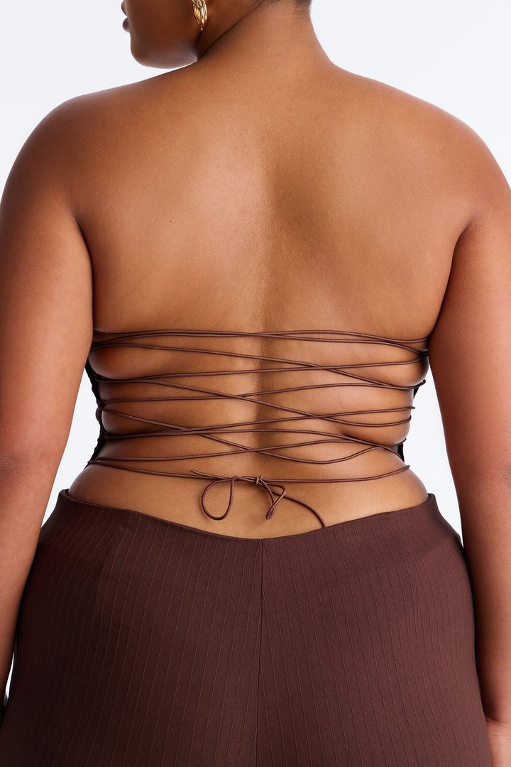 Keila Strapless Pant Set - Brown