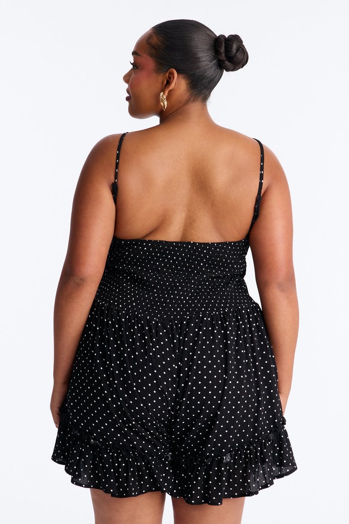 Itsy Bitsy Polka Dot Romper - Black/White