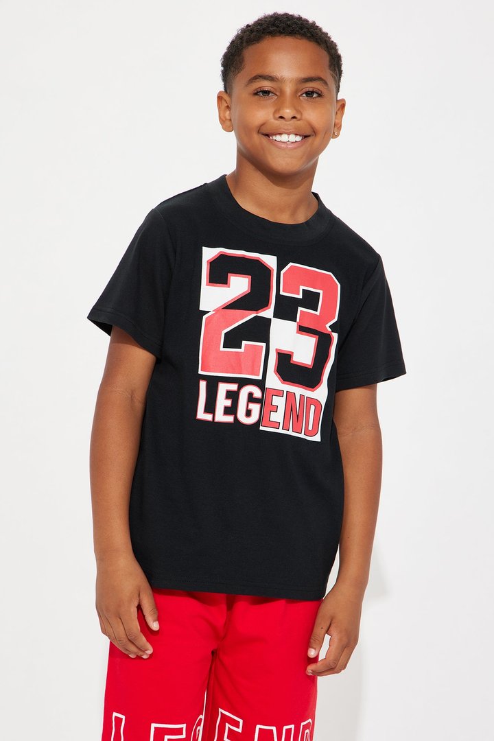 Mini Missing The Shade Short Set With Hat - Black/Red
