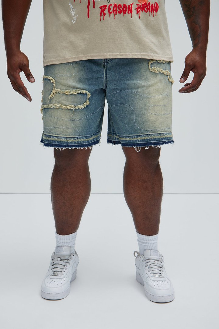 Lonely Road Relaxed Denim Shorts - Medium Wash