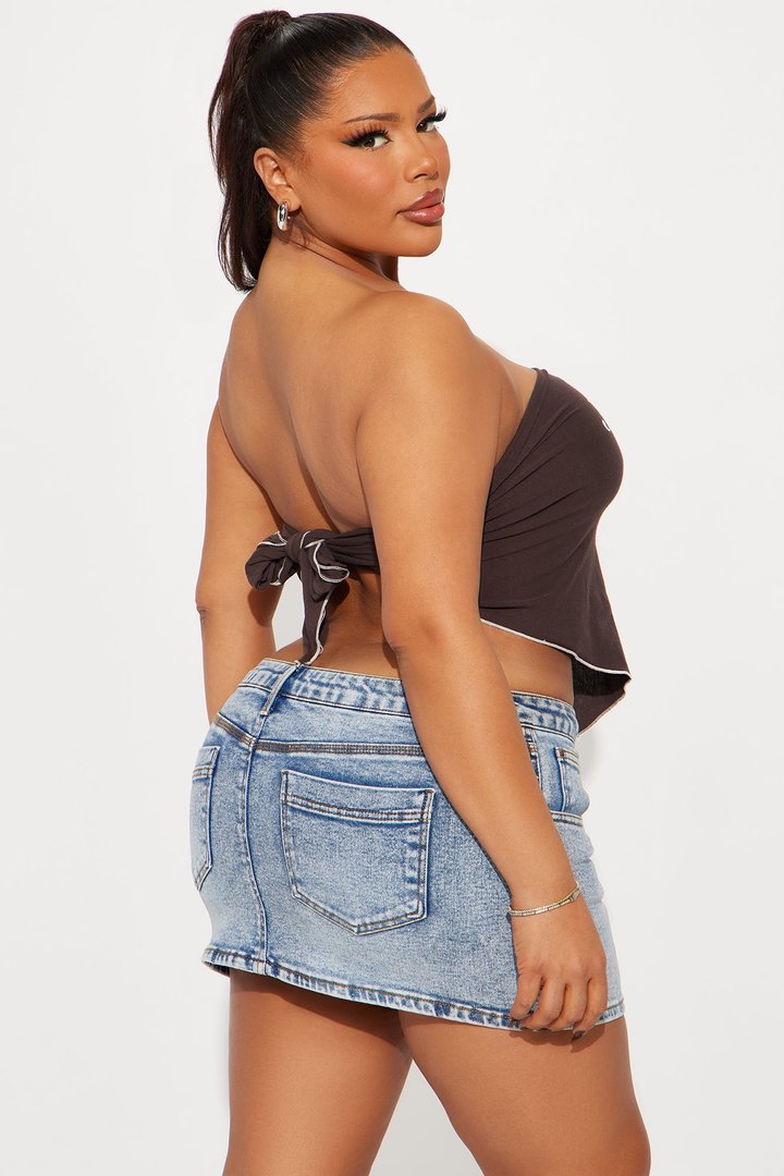 J'Adore Cowboys Scarf Top - Chocolate