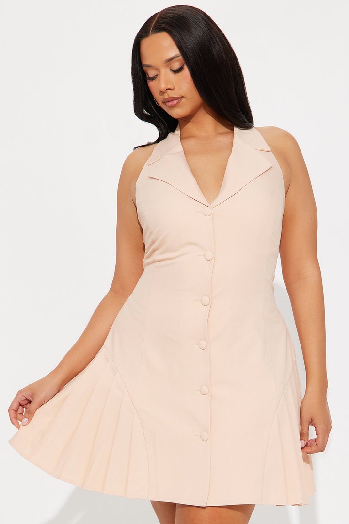 Lizbeth Halter Mini Dress - Peach
