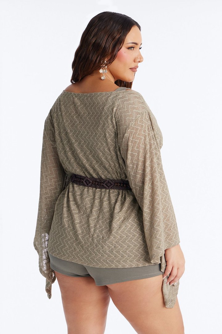 Myla Belted Knit Romper - Olive