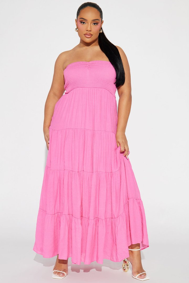 Juliette Tube Maxi Dress - Hot Pink