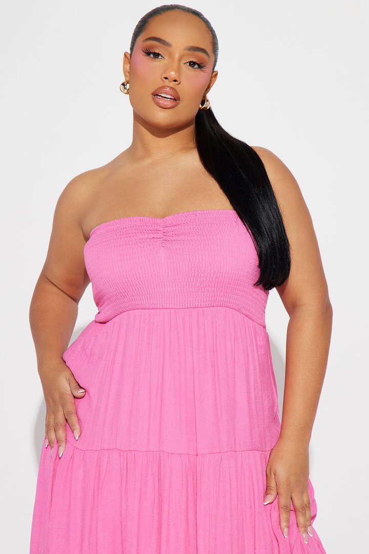 Juliette Tube Maxi Dress - Hot Pink