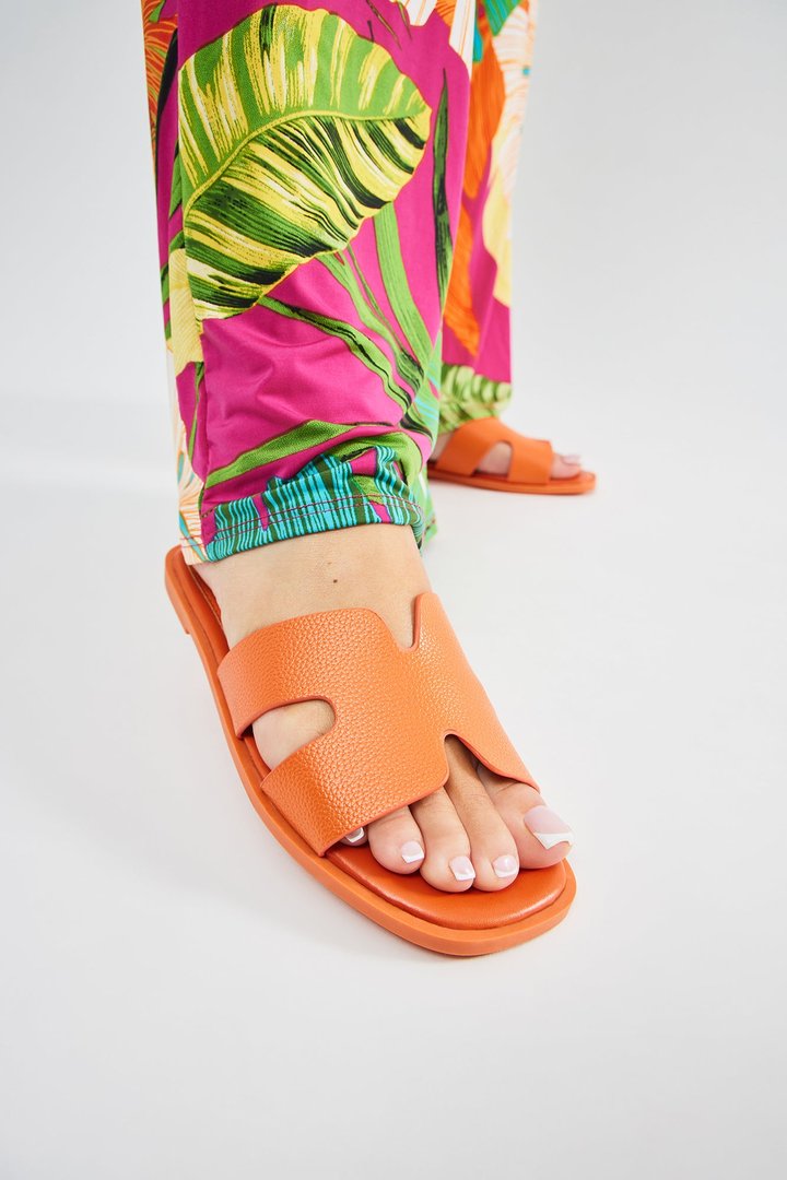 Cutting Ties Flat Sandals - Orange