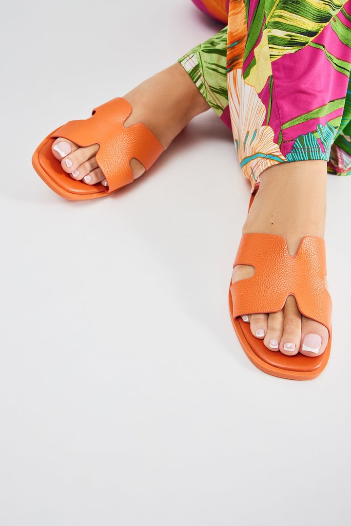 Cutting Ties Flat Sandals - Orange