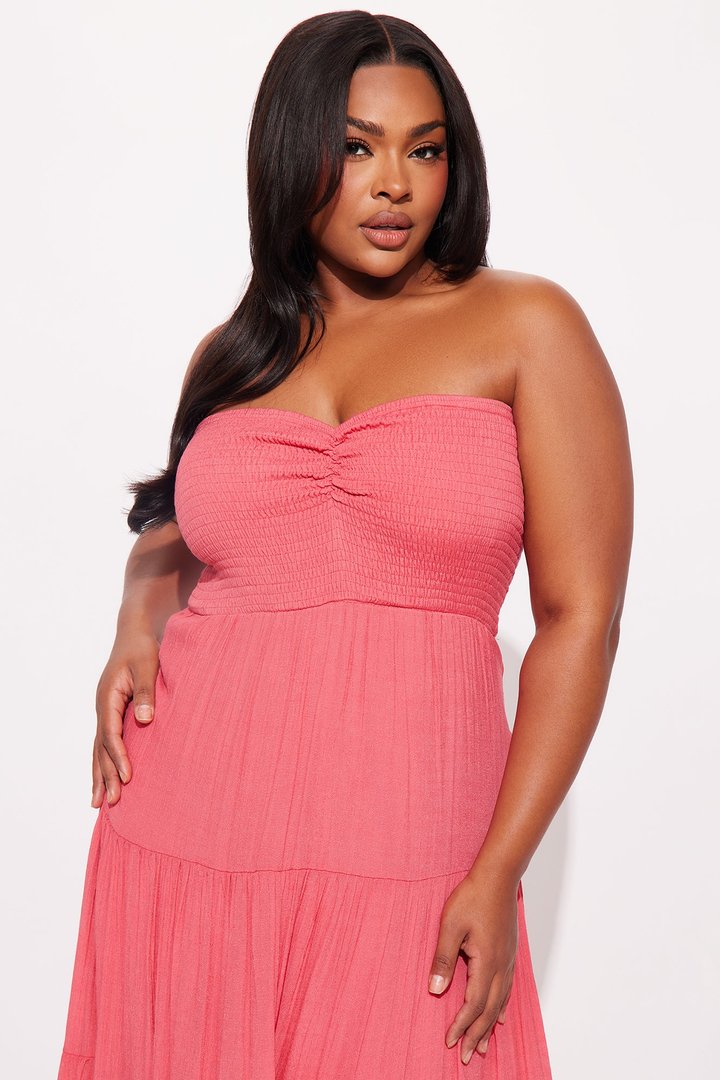 Almafi Coast Maxi Dress - Coral