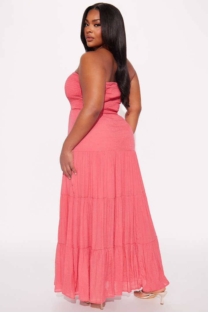 Almafi Coast Maxi Dress - Coral