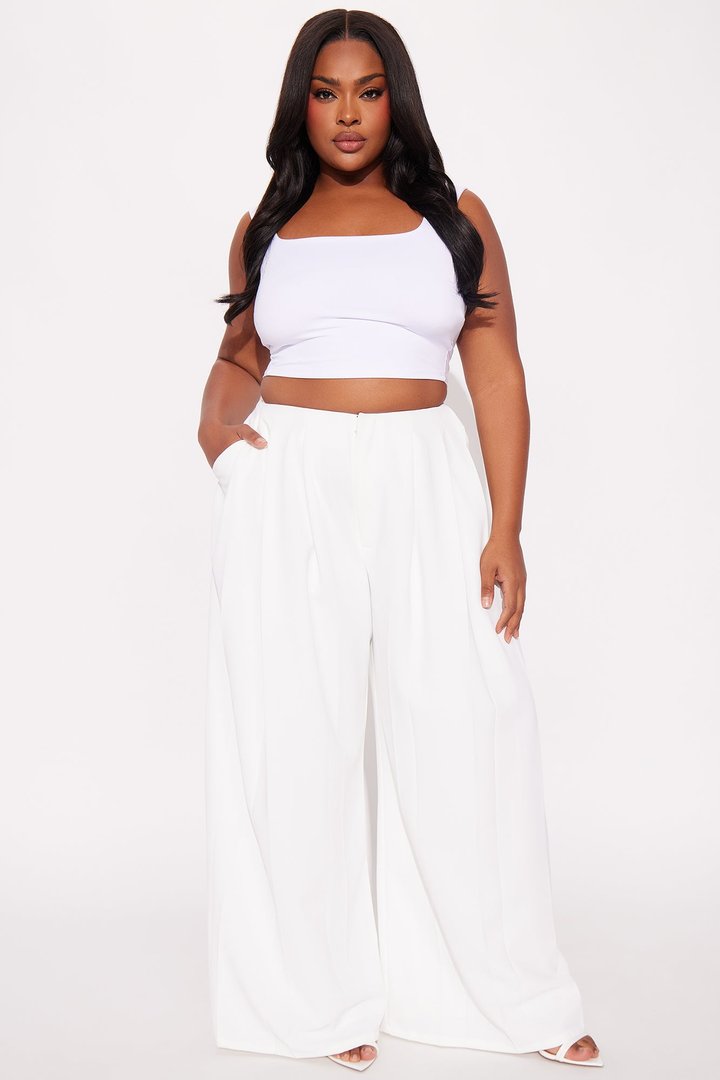 Blaire Wide Leg Trouser - White