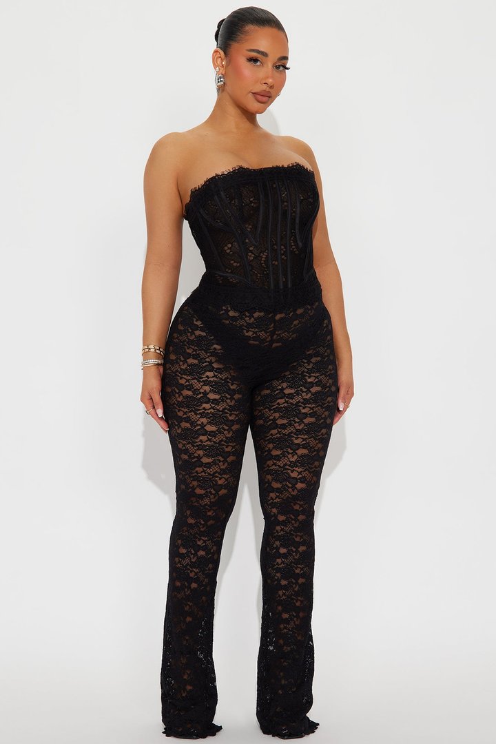 Lorah Lace Flare Pant - Black