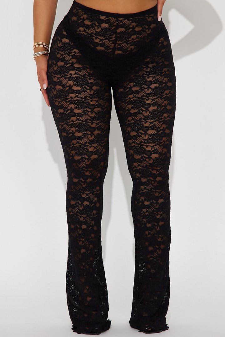 Lorah Lace Flare Pant - Black