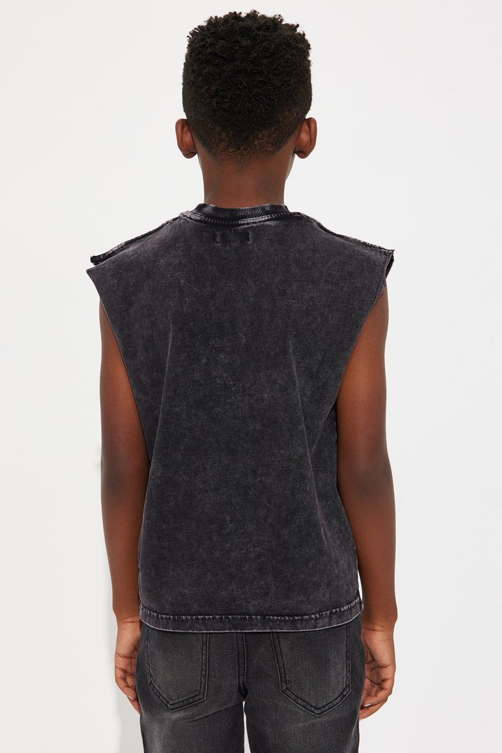 Mini Vintage Wash Heavyweight Muscle Tee - Black Wash
