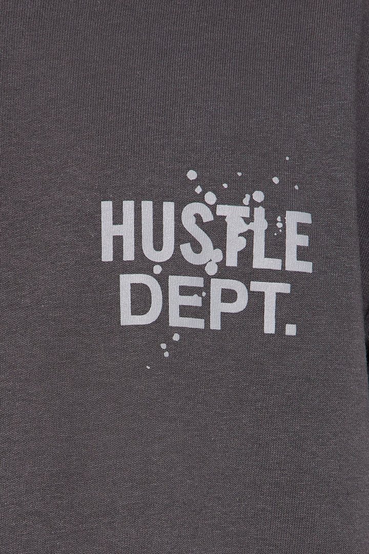 Mini Hustle Department Front/Back Short Sleeve Tee - Charcoal