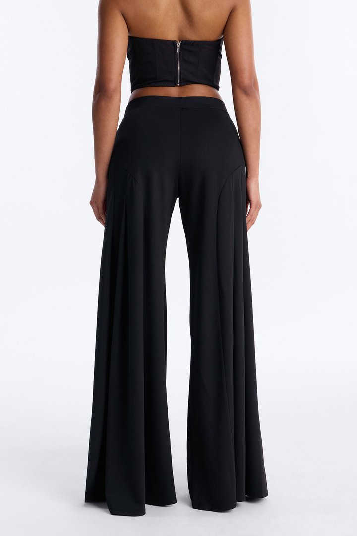Tamara Pleated Mid Rise Super Wide Leg Pant 33″ - Black
