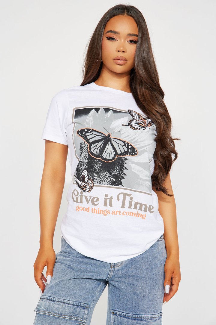 Give It Time Graphic Tee - White