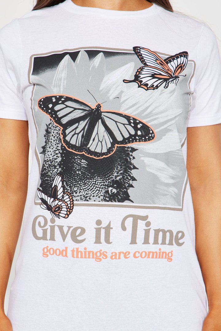 Give It Time Graphic Tee - White