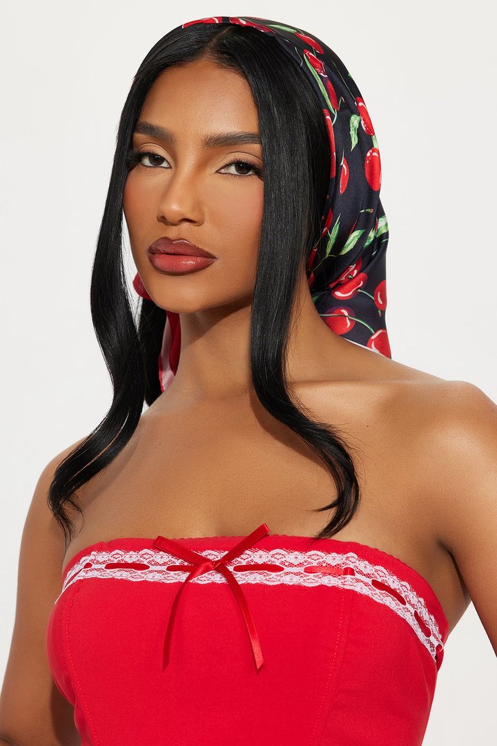 Cherry Pop Head Wrap - Black/Red