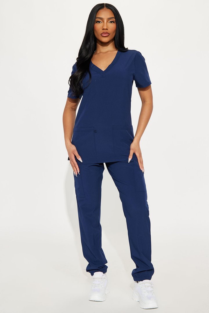 On Call Jogger Stretch Uniform Scrub Set - Navy