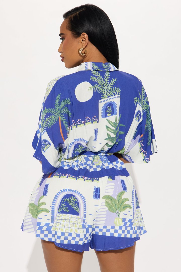 Perfect Getaway Romper - Blue/combo