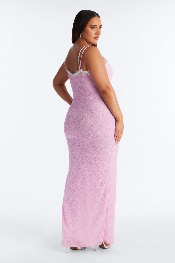 Kathryn Lace Maxi Dress - Pink/combo