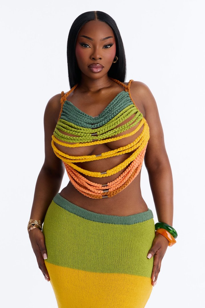 Rainbow Crush Crochet Skirt Set - Multi Color