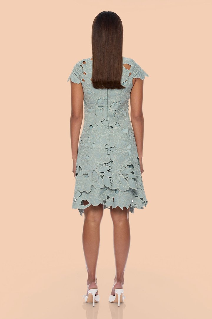 One And Only Embroidered Midi Dress - Sage