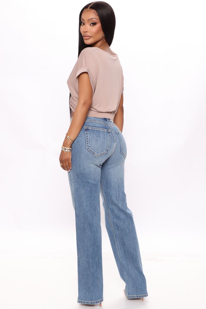 Be Authentic Slouchy Stretch Straight Leg Jeans - Medium Blue Wash