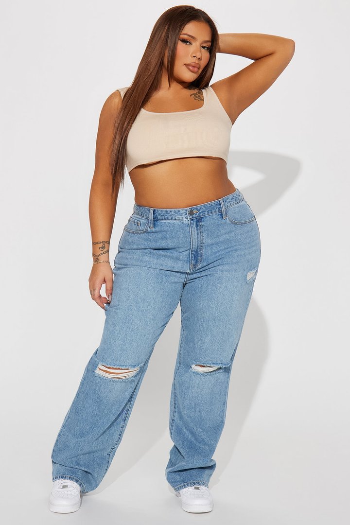 London High Rise Straight Leg Jean - Medium Wash
